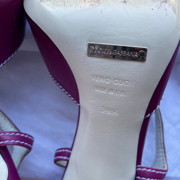 Dolce and Gabbana Leather T-Strap Sandals 39,5 - Picture 4 of 13